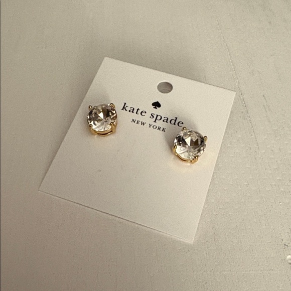 Kate Spade Gold Diamond Stud gumdrop earrings NWT - Picture 5 of 8